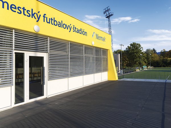 Slnolamy a interiérové žalúzie K-system, Mestský futbalový štadión, Žiar nad Hronom